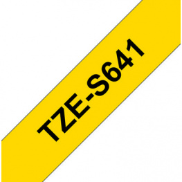TZE-S641, Этикеточная лента 18 mm черный на желтом, Brother