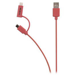VLMP39400R1.00, Кабель «2 в 1» (USB-Micro B-Lightning) 1.0 m USB Typ A-Штекер USB Micro B Male + Lightning Adapter-Штекер, Valueline