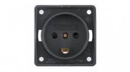 8627205, Wall Outlet INTEGRO 1x DK Type K Socket Flush Mount 16A 250V Black, Berker
