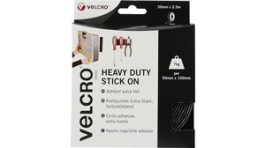 VEL-EC60245, Heavy Duty Stick On Tape 50 mm x 2.5 m Black, VELCRO