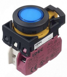 CW1L-M1E01Q4S, Illuminated Pushbutton Switch, 10 A, 24 VAC/VDC, IDEC