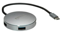 14.02.5036, USB Hub, USB 3.0, USB C Plug, Silver, SECOMP (Roline)
