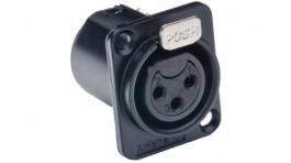 AC3FDZB, XLR, Receptacle, 3 Poles AC Soldering Connection Black, Amphenol