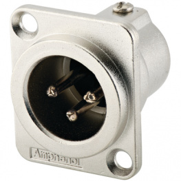 AC3MDZ, XLR, Receptacle 3 AC Soldering Connection Nickel - Plated, Amphenol