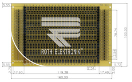RE330-LF, Laboratory card FR4 epoxy heat tin-plated, Roth Elektronik