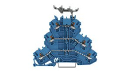 2202-3234, Terminal Block, N/N/N, Cage Clamp, 6 Poles, 500V, 22A, 1 ... 2.5mm², Blue, Wago