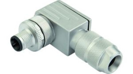 99 3721 820 04, M12 Right Angled Cable Plug, CAT5, Poles 4, D-Coded, Crimp, Binder