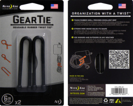 GEAR TIE 6- BLACK, Gear Tie 6" Black, Nite Ize