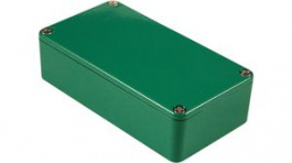 1590BGR, Diecast Stomp Box, Aluminium, Green, 60 x 112 x 31 mm, Hammond