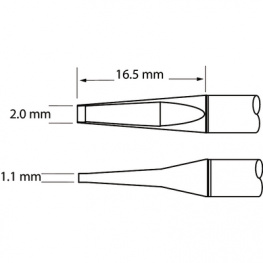 PTTC-703, Soldering tip Blade, pair 2.0 mm, Metcal