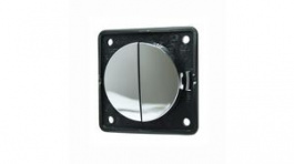936552518, Wall Rocker Switch Glossy INTEGRO 2x ON-OFF Flush Mount 16A 250V Chrome, Berker