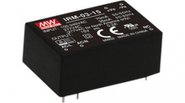 IRM-03-15, Блок питания: импульсный; модульный; 3Вт; 15ВDC; 0,2А; 85?305ВAC, MEAN WELL