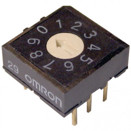 A6R-101RF, Кодирующий переключатель; DEC/BCD; Положения:10; THT; Шаг:2,54мм, Omron