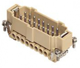 JCNEM 16, JCNE - JNE, 16 poles + earth, male insert, with male contacts, tinned, ILME