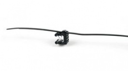 156-00843, Cable Tie with Edge Clip, UV Reistant 200 x 4.6mm, Polyamide 6.6 W, 225N, Black, HellermannTyton