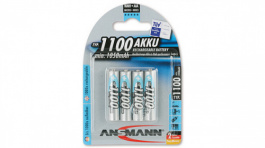 NiMH Micro AAA1100 blister4 [4 шт], NiMH rechargeable battery AAA 1.2 V 1.1 Ah, Ansmann