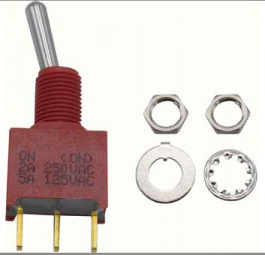 RND 210-00459, Miniature Toggle Switch, On-None-(On), PC Thru-hole, RND Components