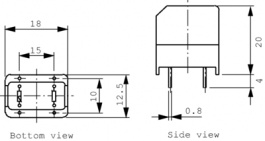 RN212-4/02, Inductor, radial 0.7 mH (2x) 4 A (2x), Schaffner