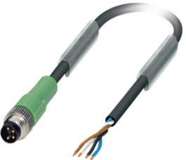 SAC-4P-M 8MS/5,0-PUR, Actuator/sensor cable M8 Plug Open 5 m, Phoenix Contact