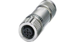 1424660, M12 Straight Cable Socket, 5 Poles, A-Coded, Push-In, Phoenix Contact