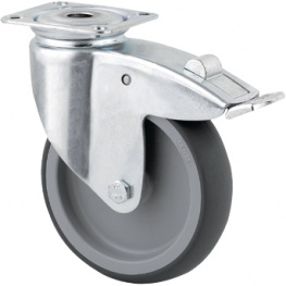 2477PJO125P50, Steering castor with brake 125 mm, Tente