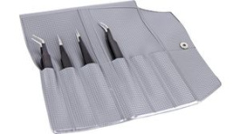 RND 550-00334, Kit of 4 ESD Epoxy Coated Tweezers Stainless Steel Curved/Fine/Grooved/Sharp/Str, RND Lab