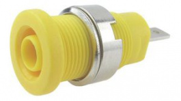 FCR73575Y, Panel Mount Socket, \x1a4mm, Yellow, 24A, 1kV, Nickel-Plated, Cliff