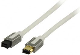 PROM6412, FireWire cable 2 m White, PROFIGOLD