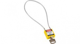 146125, Compact Cable Padlock, Keyed Different, Yellow, Brady