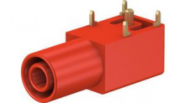 23.3200-22, Angled Safety Socket diam.4mm Red 24A 1kV Gold-Plated, Staubli (former Multi-Contact )