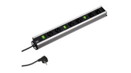 300.050, Outlet Strip TRADESMAN'S 6x DE Type F (CEE 7/3) Socket - CEE 7/7 Plug Black / Silver 2m, Bachmann
