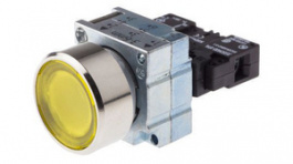 3SB3645-0AA31, Pushbutton Flat with LED, Complete, Yellow, Siemens