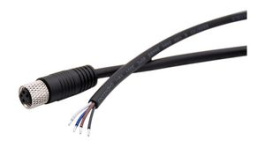 RND 205-01147, M8 Cable Connector, 2m, Straight, Socket, 4 Poles, A-Coded, Solder, RND Connect