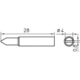XNT D, Soldering tip Chisel shaped 4 mm, Weller