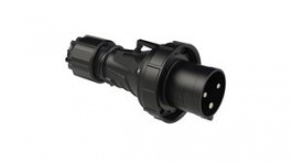 033-6XV, CEE Plug POWER TWIST 3P 16mm² 63A IP67 230V Black, PC Electric