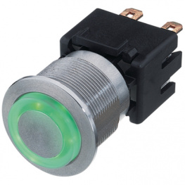 1241.6834.1112000, Pushbutton Switch, Vandal Proof 22 mm 30 VDC 0.1 A 1 Make Co, Schurter