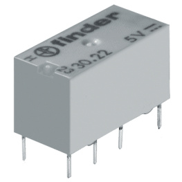 30.22.7.005.0010, Реле: электромагнитное; DPDT; Uобмотки:5ВDC; 2A/125ВAC; 2A/30ВDC, FINDER