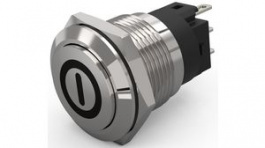 82-5161.2000.B001, Pushbutton Switch, 1CO, Maintained Function, Silver, EAO