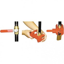 800111, Ball valve lockout PP 50-200 mm pipe, Brady
