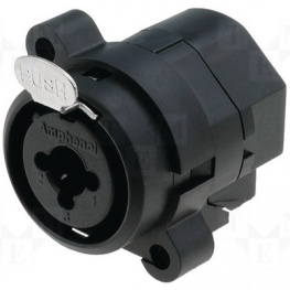 ACJC9S BULK, XLR, Receptacle 9 C PCB Black, Amphenol