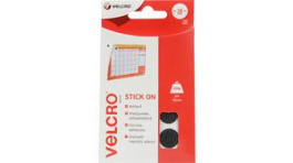 VEL-EC60228, Stick On Coins Black 16 mm Pack of 16 pieces, VELCRO