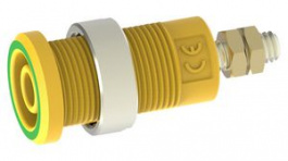 RND 350-00068, Banana Socket  diam.4mm Green / Yellow 25A M4 Screw, RND Lab