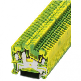 3031733, STS 2,5-TWIN-PE feed-through terminal block, 0.08...2.5 mm2 green-yellow, Phoenix Contact