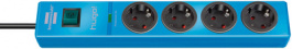 1150610384, Электрический удлинитель 4 Защитный контакт DE 2 m синий, Brennenstuhl