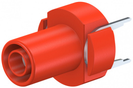 XELA-4 RED, Гнездо безопасного типа PCB ø 4 mm красный, Staubli (former Multi-Contact )