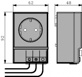03503.0-01, Гнездо типа G; 13А; Монтаж: DIN; IP20; 250ВAC; 92x62x48мм, Stego