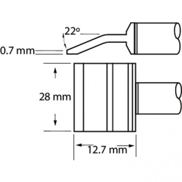 PTTC-707, Soldering tip Blade, pair 28.0 mm, Metcal