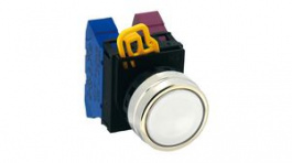 YW4B-A1W, Pushbutton Switch Actuator, Metal, White, Latching Function, IDEC