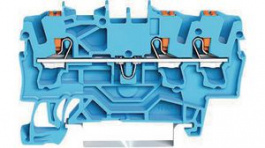 2202-1304, Feedthru Terminal, Cage Clamp, 3 Poles, 0.25 ... 4mm\x1a, Wago
