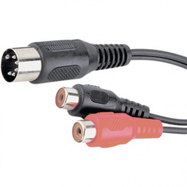 AVK 102-020, Audio cable stereo DIN 5pin - cinch 0.2 m Black, Goobay